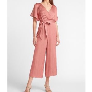 💖Express Satin Flutter Sleeve Culotte Jumpsuit